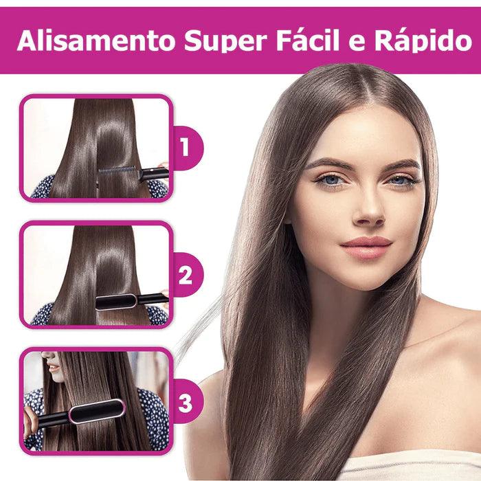 Escova Alisadora 5 em 1 Bivolt Smooth Hair® +BRINDE