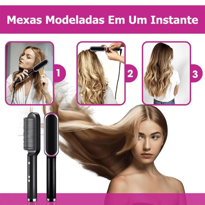 Escova Alisadora 5 em 1 Bivolt Smooth Hair® +BRINDE